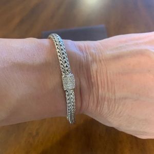 John Hardy - NEW- Sterling Silver -Tiga Chain Bracelet w/ Diamond Clasp